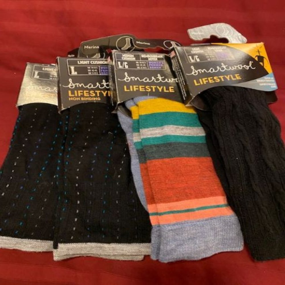 Smartwool Merino Wool Adult Socks-Lot of 4 Pair, New - Size: L Large